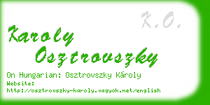 karoly osztrovszky business card